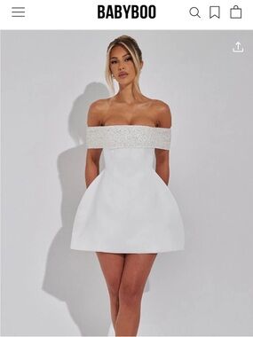 Baby boo White Off-Shoulder Mini Dress